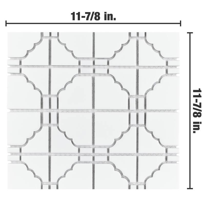 Merola Tile Osaka Matte White 11-7/8" x 11-7/8" Porcelain Floor and Wall Tile