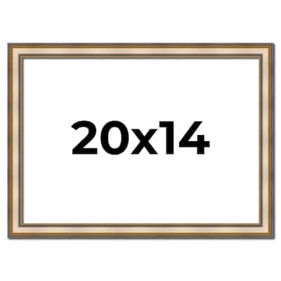 20x14 Frame Gold Solid Wood Shadow Box Width 1.5 Inches | Interior Frame Depth 2 3/8 Inches