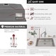 preview thumbnail 6 of 27, STYLISH 27"L x 18"W Stainless Steel 18 Gauge Single Basin Undermount Kitchen Sink with Basket Strainer