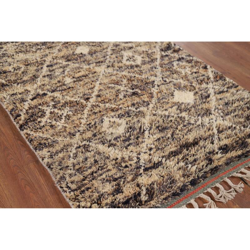 Trellis Plush Moroccan Accent Rug Handmade Wool Carpet - 3'0" x 5'5"