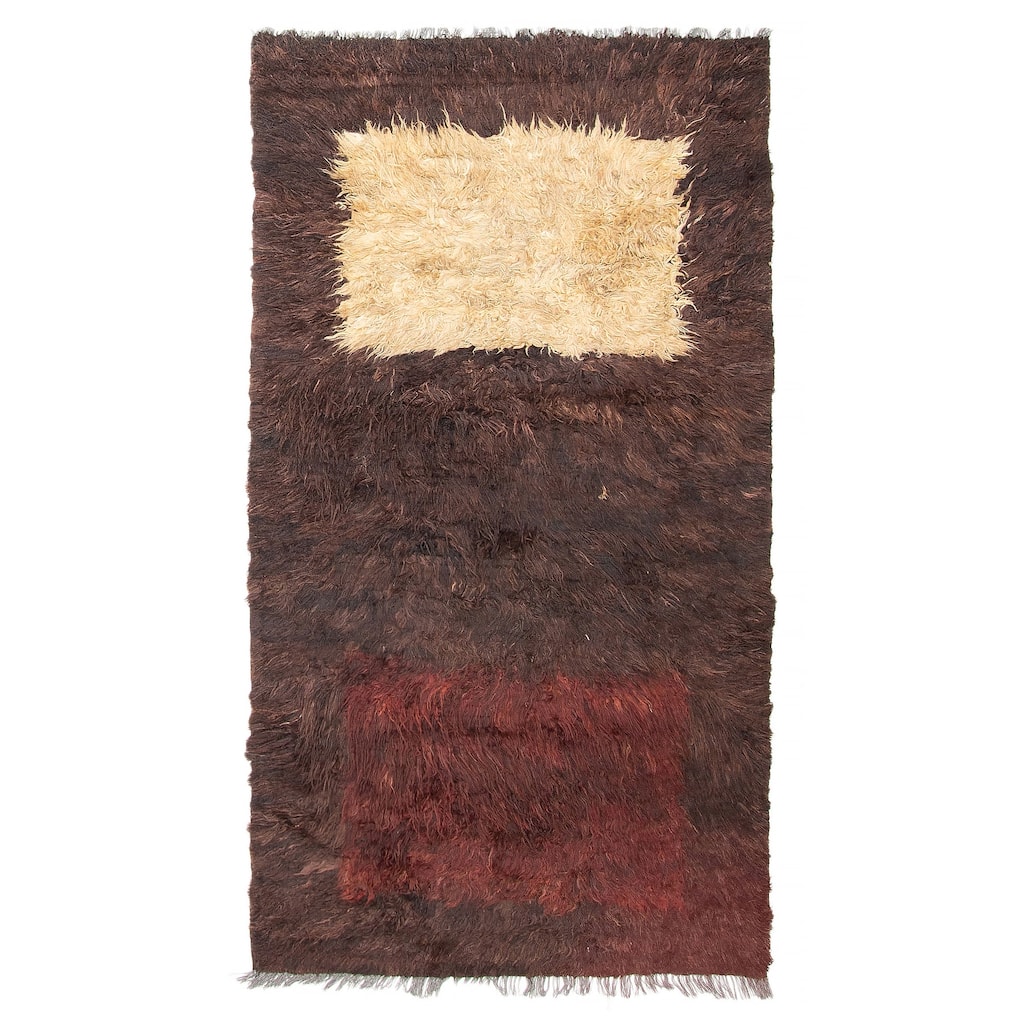 ECARPETGALLERY Hand-knotted Peshawar Ziegler Dark Brown Wool Rug - 3'5 x 6'4