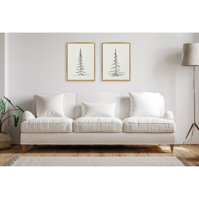 Kate and Laurel Sylvie Trees Canvas Set by The Creative Bunch Studio