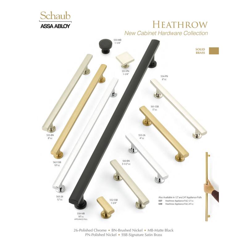 Schaub and Company Heathrow 4" Center to Center Contemporary Solid