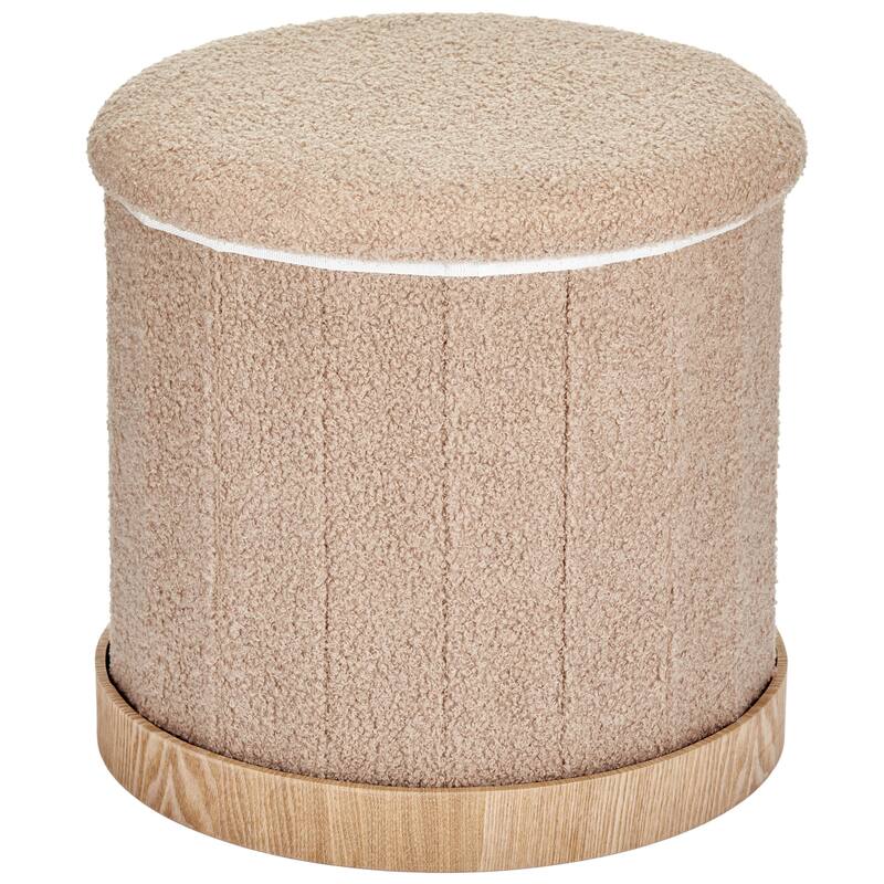 Aria Home Teddy Fabric Ottoman Coffee Table with Hidden Storage - Taupe