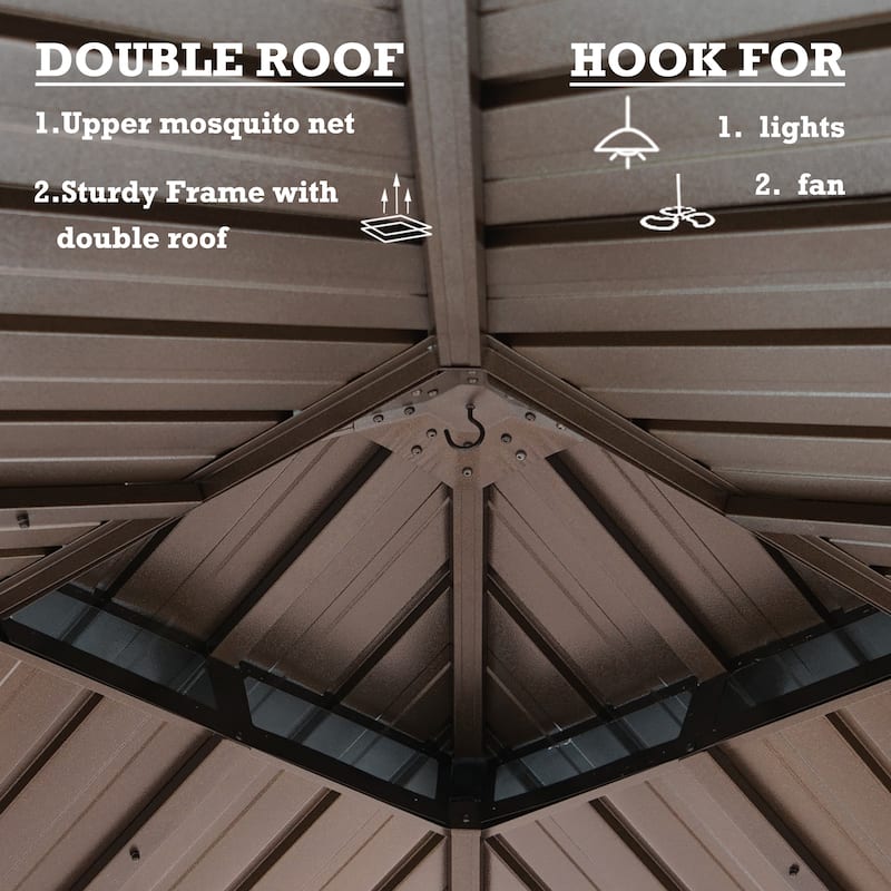 Kozyard Alexander 12x12-foot Hardtop Gazebo with a Mosquito Net