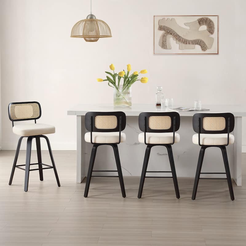 26"/29" Swivel Counter/Bar Stools with Black Bentwood Legs