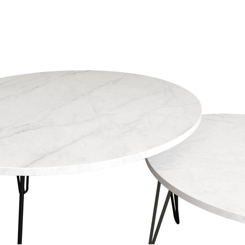 Wood End Table Coffee Table Dining Table Set of 2 with Iron Legs Sofa Table Display Table Office Table for Bedroom