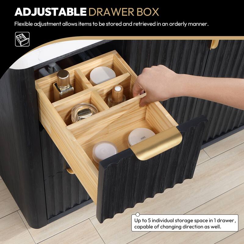 Cadiz Bath Vanity with Composite Stone Top and Mirror