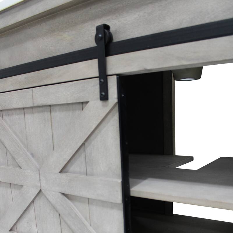 Barn Door Vanity 48 " wide in White Pigment - Antique - White - Single Vanities