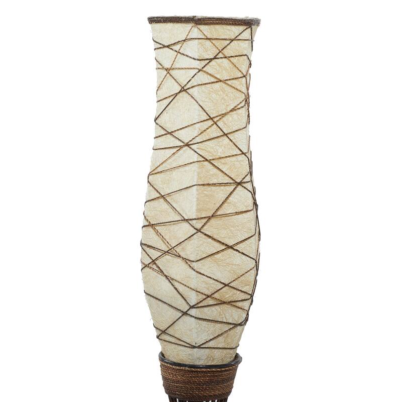 Bamboo Wood Room Floor Lamp - Brown - Roche River Decor
