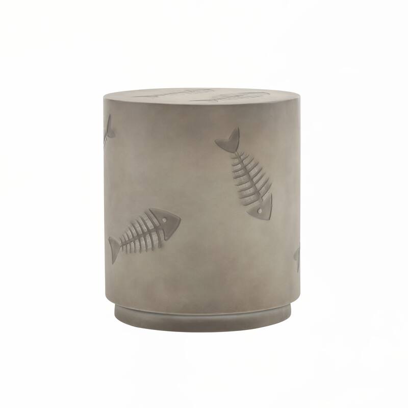 16" outdoor SIDE TABLE FISH PATTERN