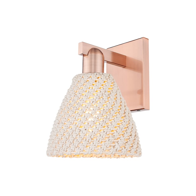 Innovations Lighting 716-1W-11-8 Natural Ballston Dome Sconce Natural - Antique Copper / Natural