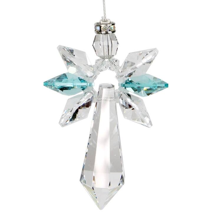 5 in. Woodstock Guardian Angel Wind Chime Pendant - Blue Zircon