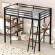preview thumbnail 2 of 10, Twin Size Loft Bed with Built-in Desk and Shelves, Metal Kids Bed with Sturdy Frame, Space-Saving Bed for Small Rooms, Black
