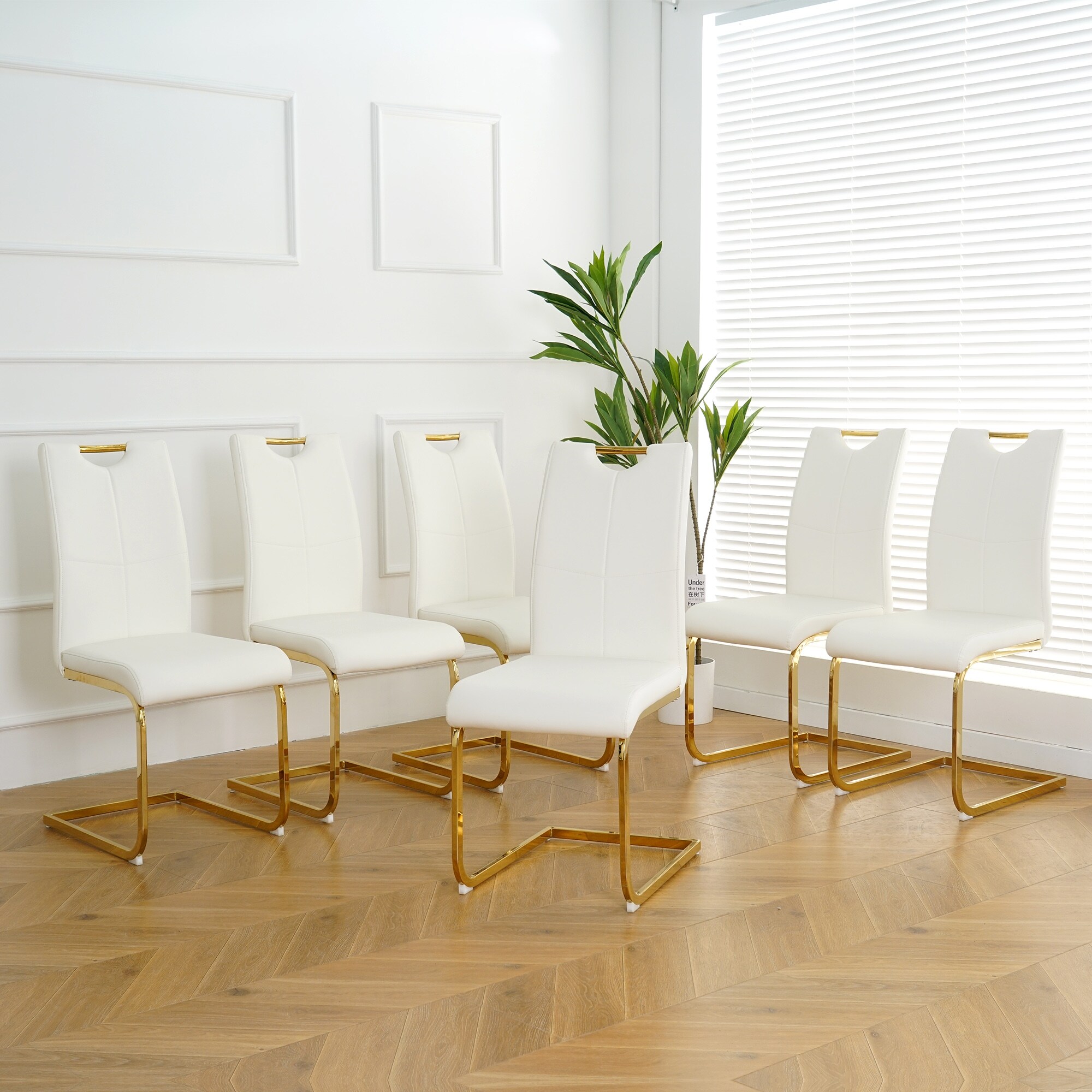 White and gold kitchen chairs outlet