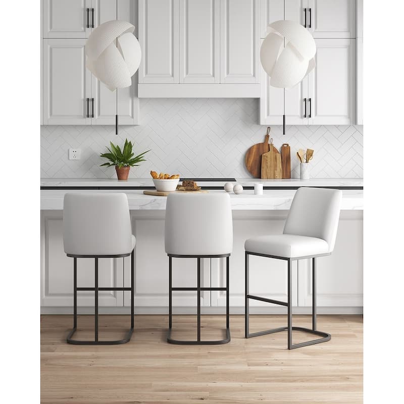 Manhattan Comfort Serena Modern Faux Leather Upholstered Counter Barstool