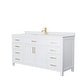 preview thumbnail 39 of 48, Beckett 66 Inch Single Vanity, Cultured Marble Top White, Gold Trim, White Cultured Marble Top