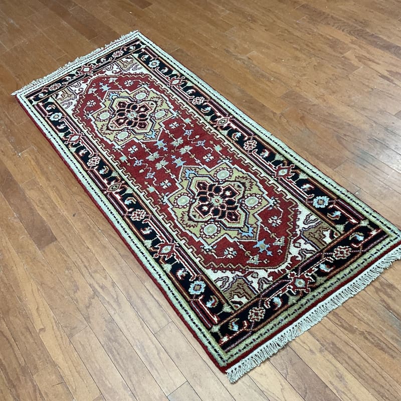 Handmade One-of-a- Kind Heriz Wool Oriental Rug 2'6 x 6'1 - 2.6 x 6.1