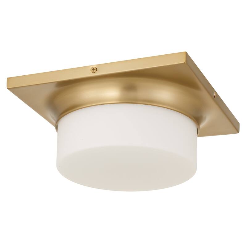 Aura 10" Antique Brass LED Flush Mount Ceiling Light