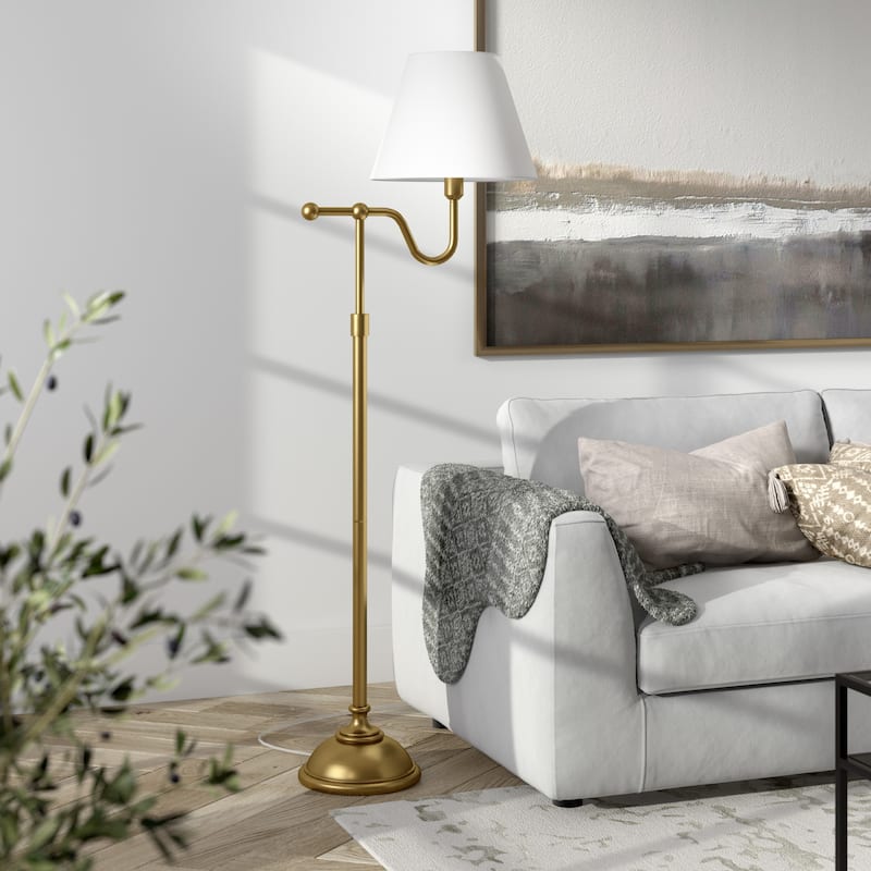 Wellesley Blackened Bronze Floor Lamp with Empire Shade