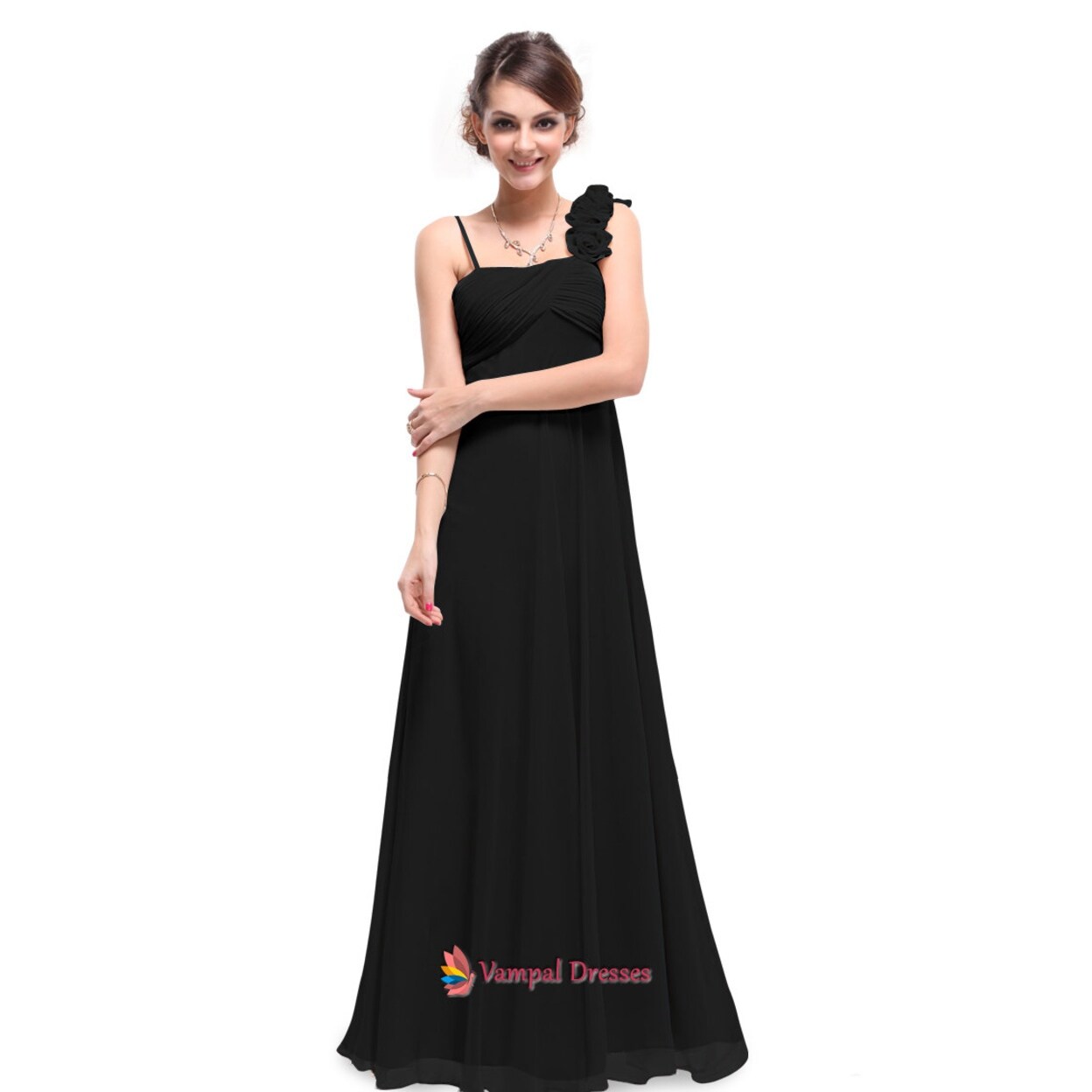 Shop Black One Shoulder Bridesmaid Dress Black Bridesmaid Dresses