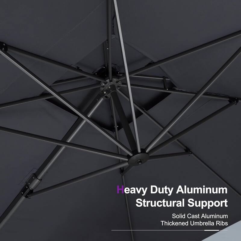 PURPLE LEAF 10 X 13 ft Large Patio Umbrella Hanging Double Top Rectangle Offset Umbrellawith Base