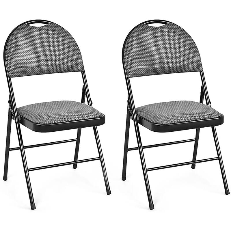 2/4 Pack Folding Chairs Portable Padded Office Kitchen Dining Chairs - 2 PCS