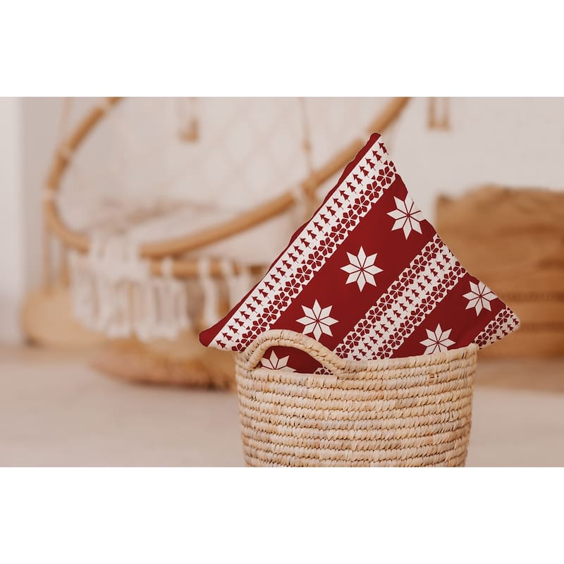 Poinsettia Charm Accent Pillow