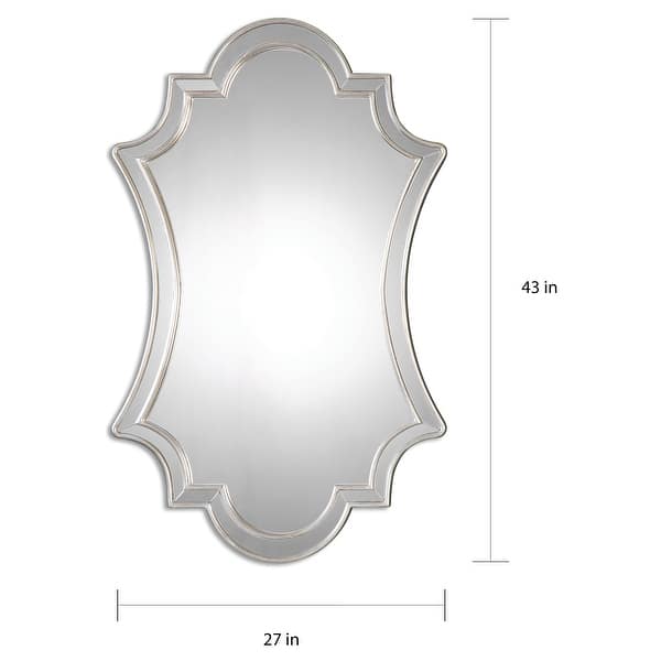 Uttermost Elara Decorative Antiqued Wall Mirror - Antique Silver - 27x43x1.125