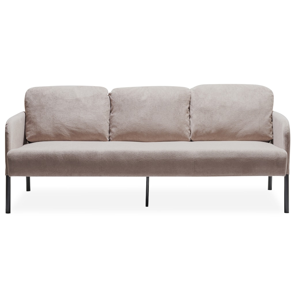 3 Seater Polyester Fabric Sofa, Modern Upholstered Sofa, Comfy Small Couches for Small Space Living Room, Bedroom, Office