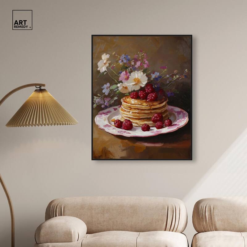 Raspberry Pancakes I Canvas by Art Remedy