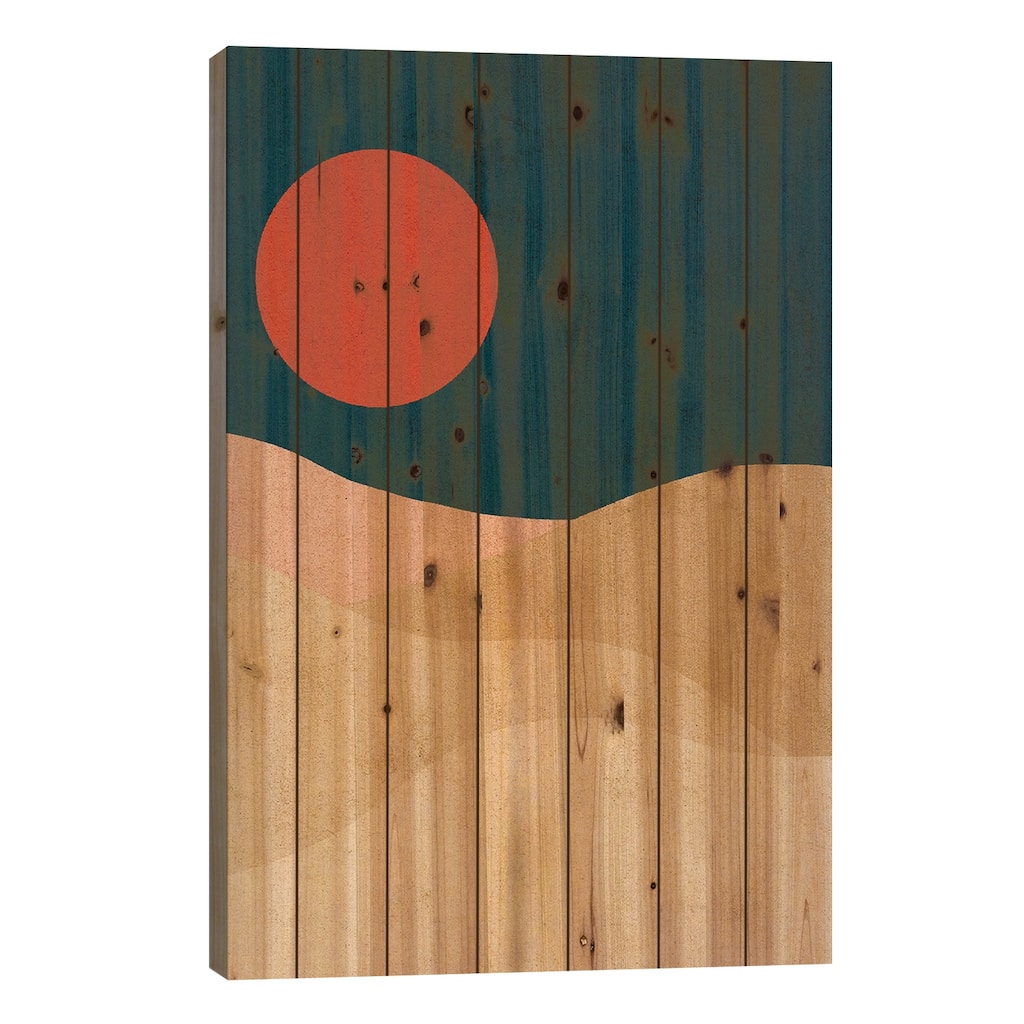 Blood Moon Print On Wood by Reyna Noriega - Multi-Color