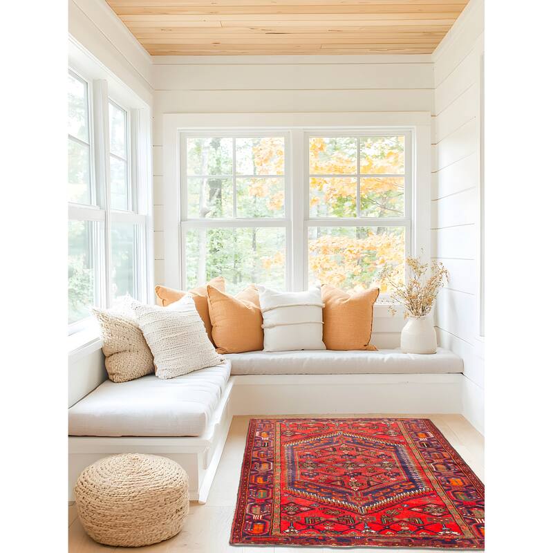 ECARPETGALLERY Hand-knotted Andelz Red Wool Rug - 4'5 x 6'4