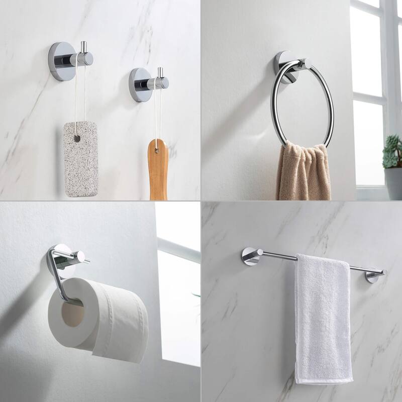 Circular 5-Piece Bathroom Hardware Set