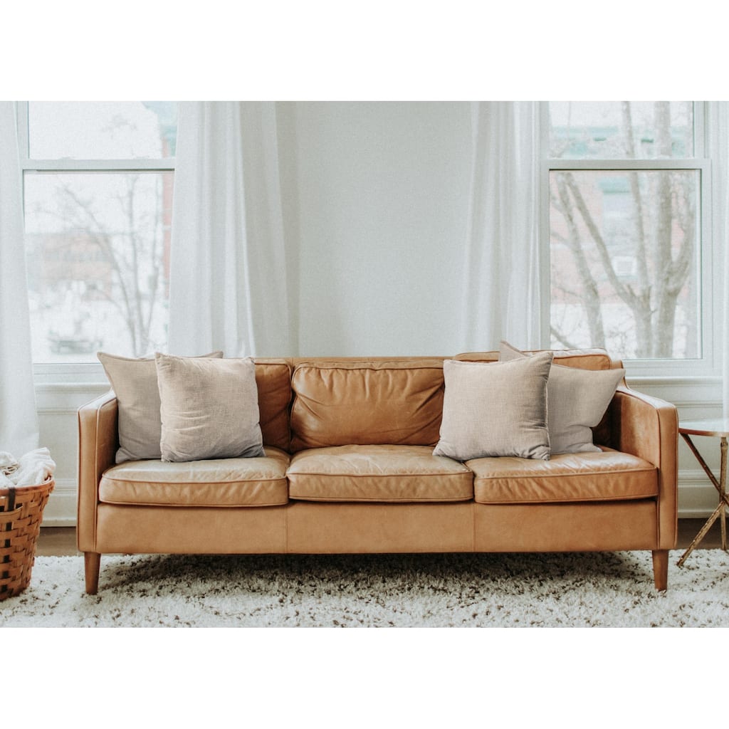 Hidalgo Set of 4 Farmhouse Beige Cotton Throw Pillow Covers, 20" x 20", 4 PCS (Covers Only) by Sevita