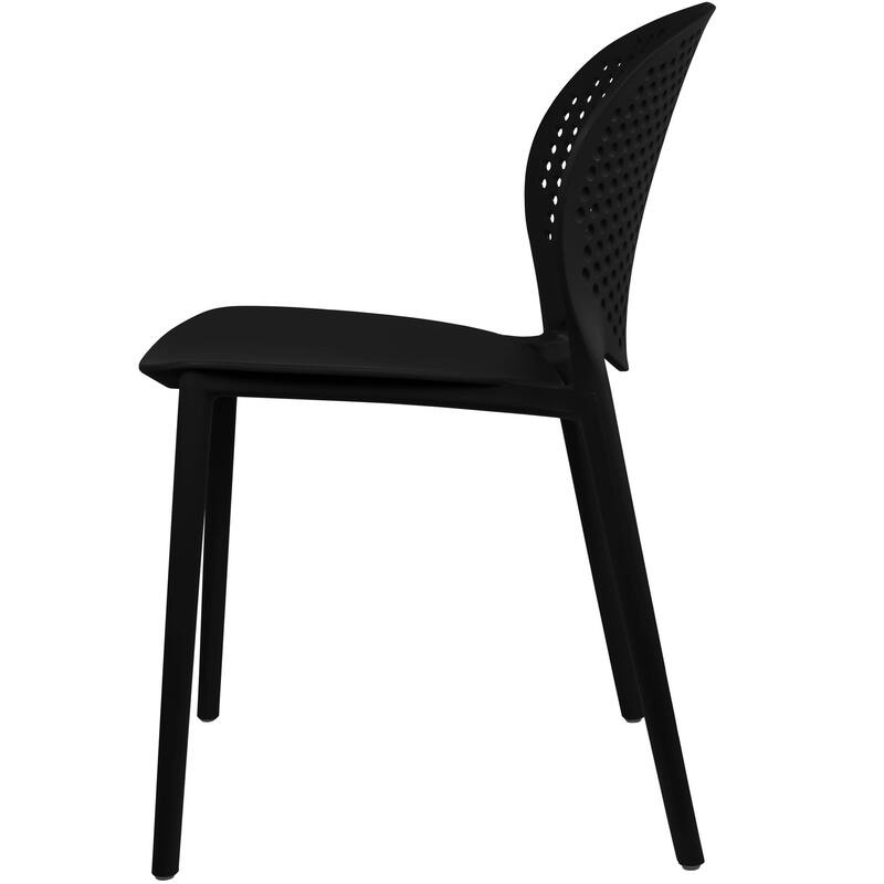 Modern Plastic Garden Patio Indoor or Outdoor Dining Stackable Chair UV Protected Armless With Dot Back Surf