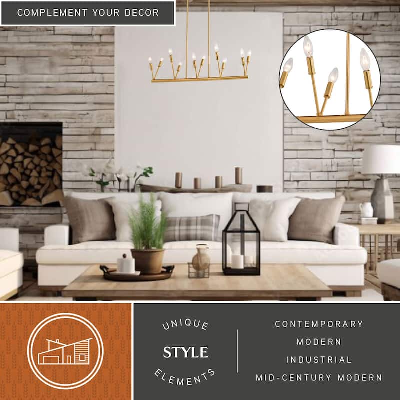 Vaxcel Lighting H0306 Warwick 10 Light 33" Wide Taper Candle Linear