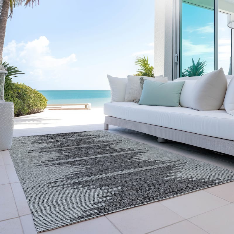 Machine Washable Indoor/ Outdoor Moroccan Boho Rug