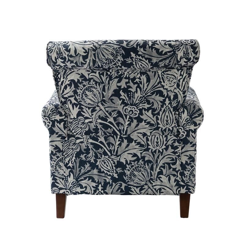 Nyctelius Nailhead Trim Traditional Accent Armchair with Rolled Arms by HULALA HOME
