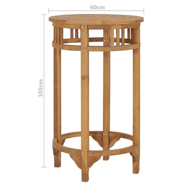 vidaXL Bar Table Ø 23.6" Solid Wood Teak - 23.6" x 41.3"