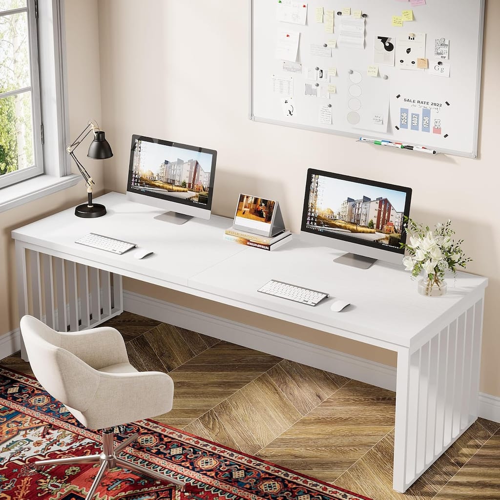 78.74" Extra Long Computer Desk, Double 2-Person Desk, Workstation Writing Study Table for Home Office