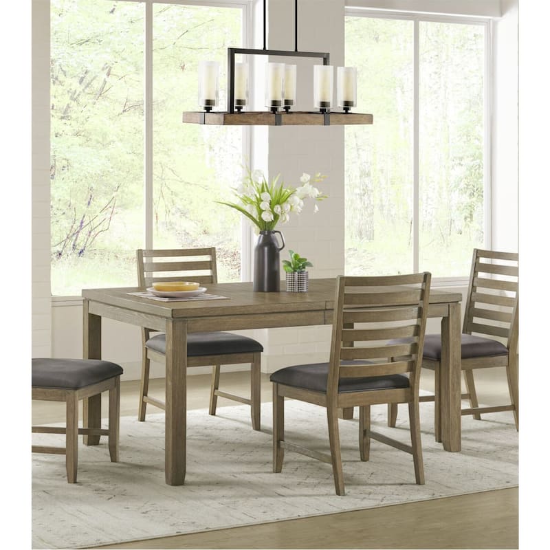 Extendable Dining Table - Acacia Wood Table Seats 6-8 - Brown Kitchen Table - 78