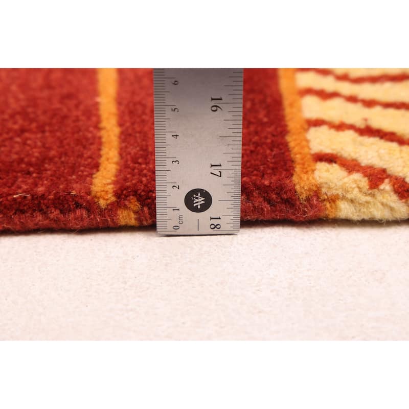 ECARPETGALLERY Hand-knotted Opulence Dark Red Wool Rug - 5'8 x 7'10