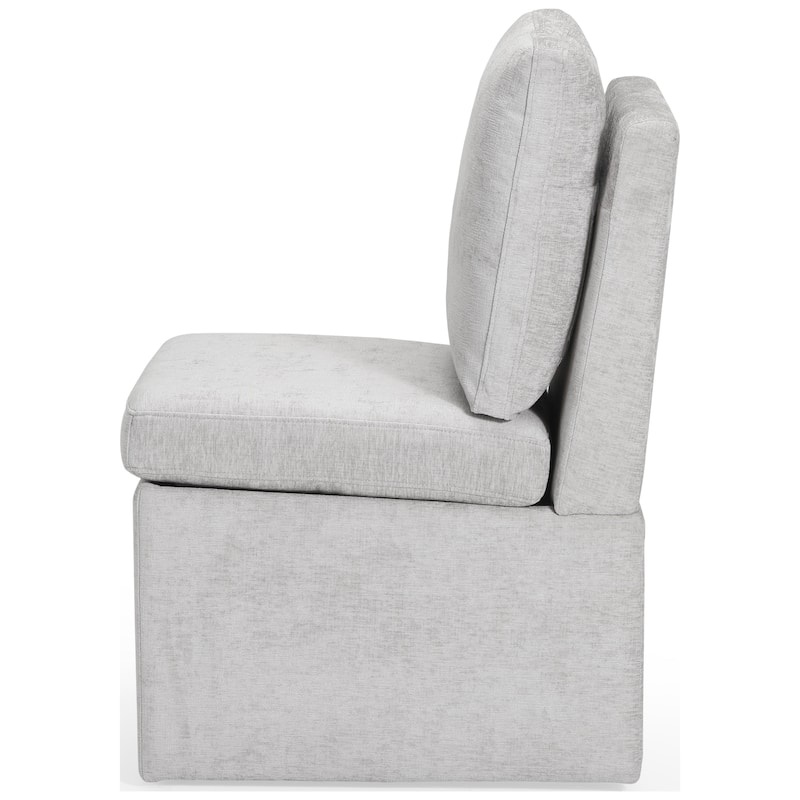 Stansberry Chenille Upholstered Dining Chair with Lift-Top Seat Storage and Caster Wheels (Set of 4)
