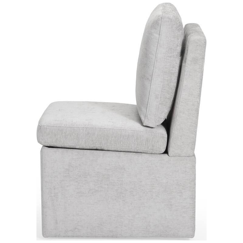 Stansberry Chenille Upholstered Dining Chair with Lift-Top Seat Storage and Caster Wheels (Set of 6)