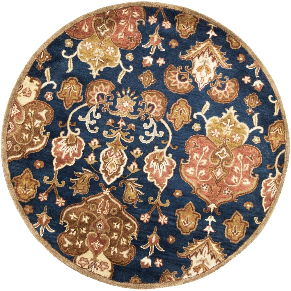 Copper Grove Schwaz Hand-tufted Traditional Navy Wool Area Rug