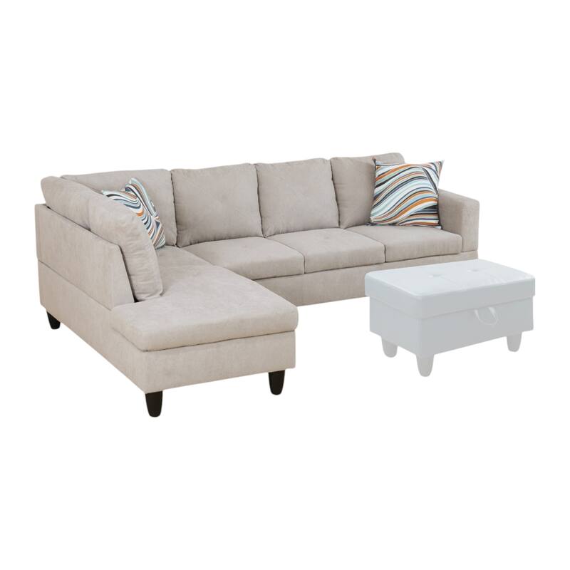 KISRAIS 97" Wide 2-Piece Upholstered Sectional Sofa Set for Small Space