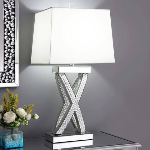 Glamorous Contemporary X Designed Mirrored Table Lamp