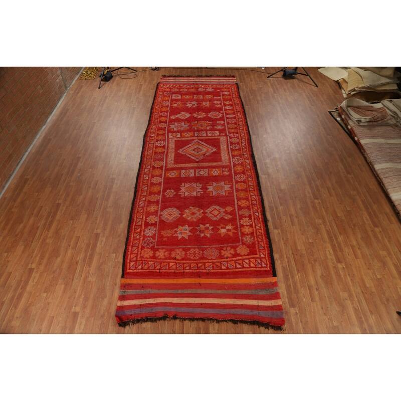 Tribal Moroccan Oriental Runner Rug Handmade Wool Carpet - 5'11"x 17'8"