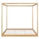 preview thumbnail 6 of 17, Durable King Canopy Platform Bed with Customizable Curtain Options, Natural